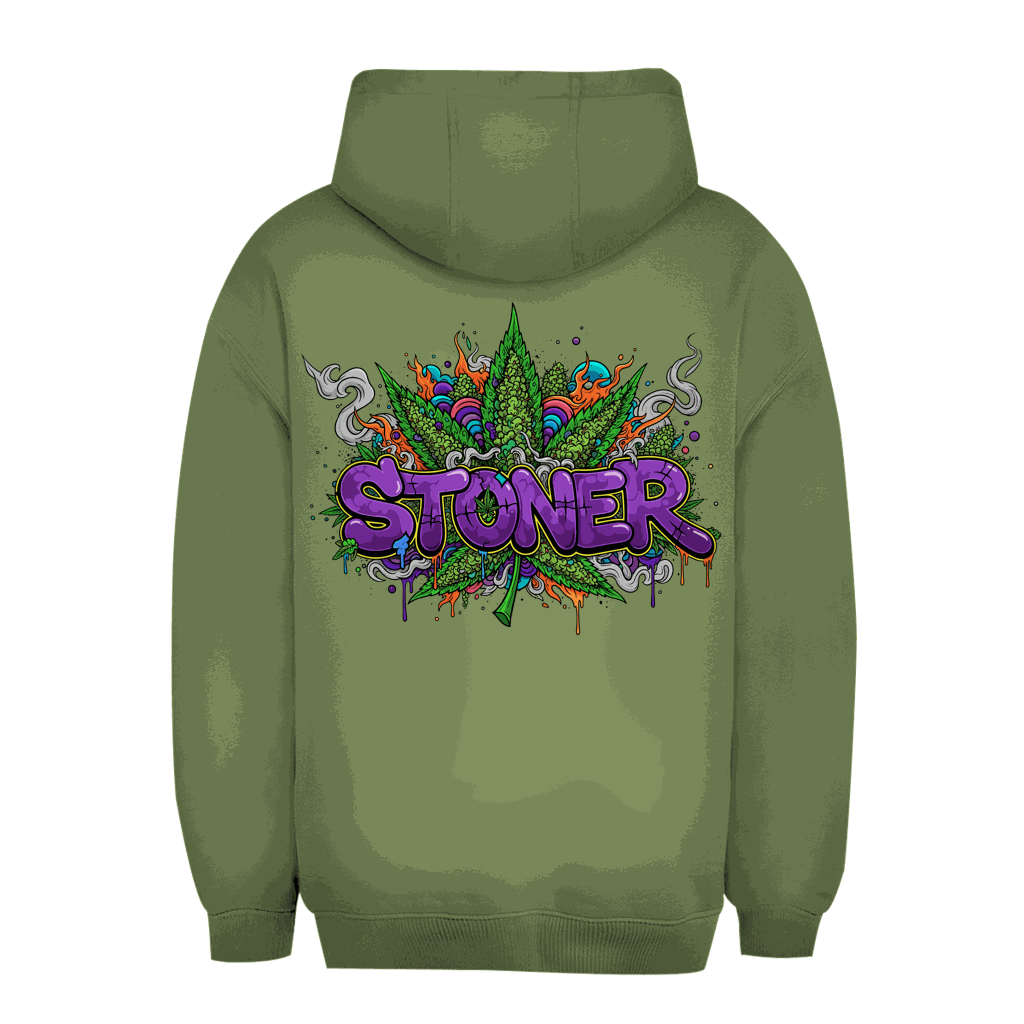 Unisex Oversize Hoodie im Stoner Graffiti Art Design von Division420 mit Kapuze und Kängurutasche
