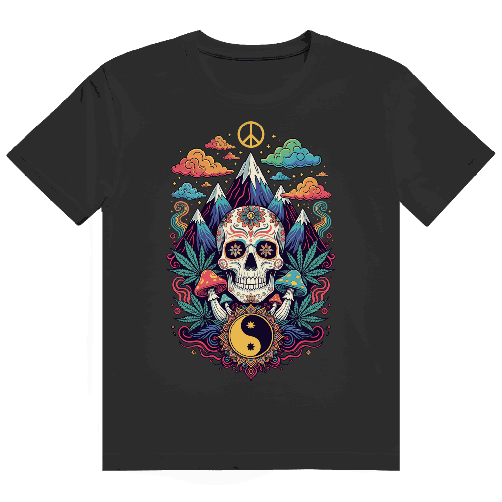 Heavy Cotton T-Shirt mit Stoner Old School Art Print von Division420, hochwertig und bequem