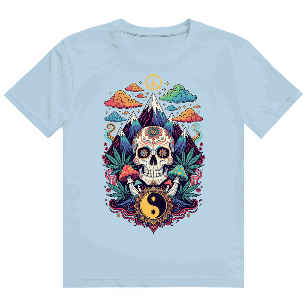 Division420 Heavy Cotton T-Shirt mit Stoner Old School Art Print und nachhaltiger Baumwolle