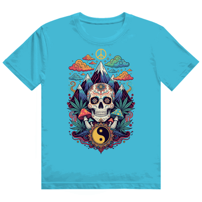 Weißes Heavy Cotton T-Shirt mit Stoner Old School Art Print und nachhaltiger Baumwolle von Division420
