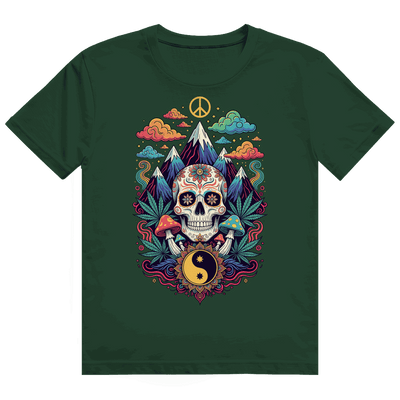 Heavy Cotton T-Shirt mit Stoner Old School Art Print von Division420 in modernem Tubular Fit