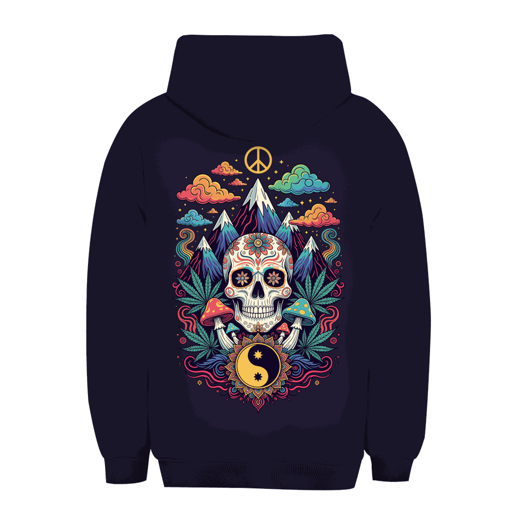 Unisex Oversize Hoodie mit Stoner Old School Art Print in urbanem Stil und nachhaltiger Baumwolle