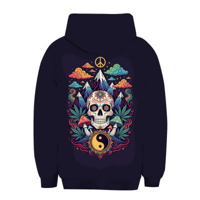 Unisex Oversize Hoodie mit Stoner Old School Art Print in urbanem Stil und nachhaltiger Baumwolle