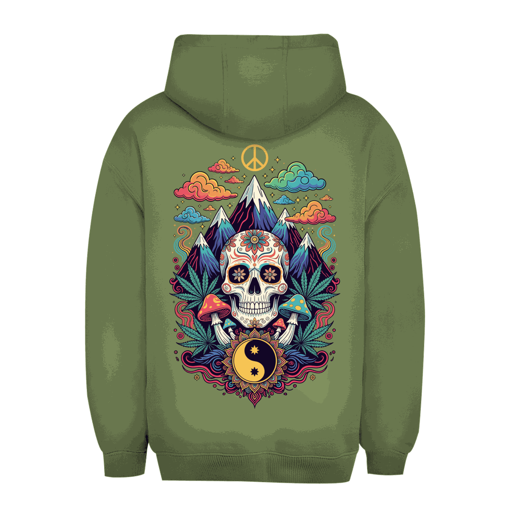Unisex Oversize Hoodie mit Stoner Old School Art Print von Division420, urbaner Style, nachhaltige Qualität, bequemer Oversize Fit
