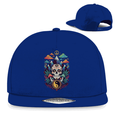 Schwarze Snapback Rapper Cap mit Stoner Old School Design und flachem Schirm von Division420