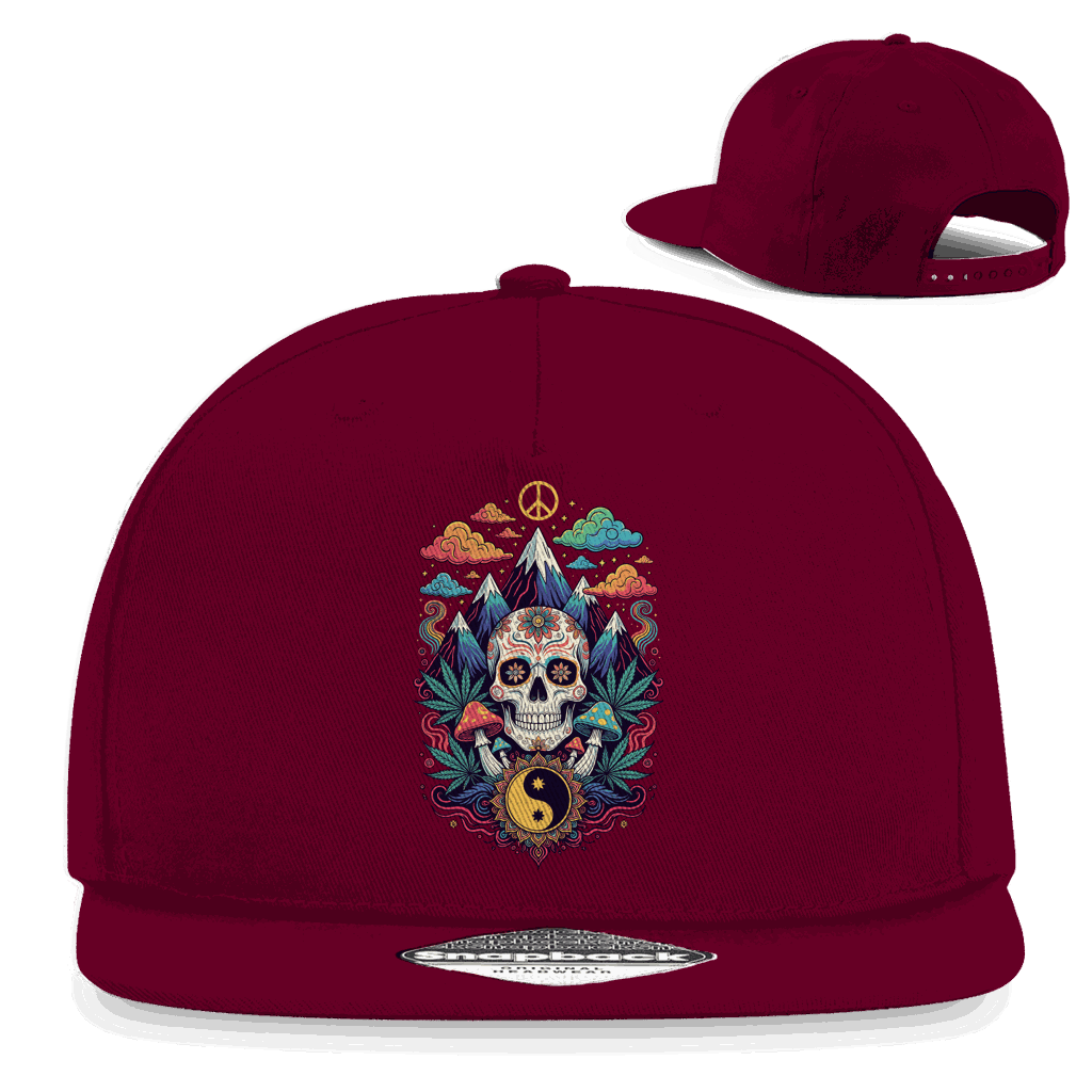 Division420 Snapback Rapper Cap mit Stoner Old School Print, Baumwolle, 5-Panel Design, flachem Schirm und Retro Snapback Verschluss
