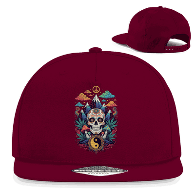 Division420 Snapback Rapper Cap mit Stoner Old School Print, Baumwolle, 5-Panel Design, flachem Schirm und Retro Snapback Verschluss