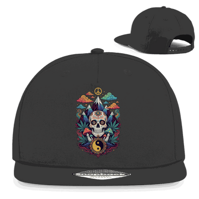 Division420 Snapback Rapper Cap in Old School Stoner Design aus 100% Baumwolle mit flachem Schirm und verstellbarem Snapback-Verschluss