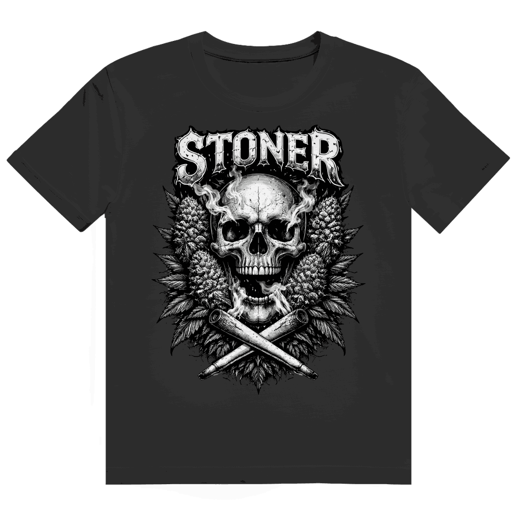 Size Chart für Heavy Cotton T-Shirt von Division420 mit Stoner Skull Design