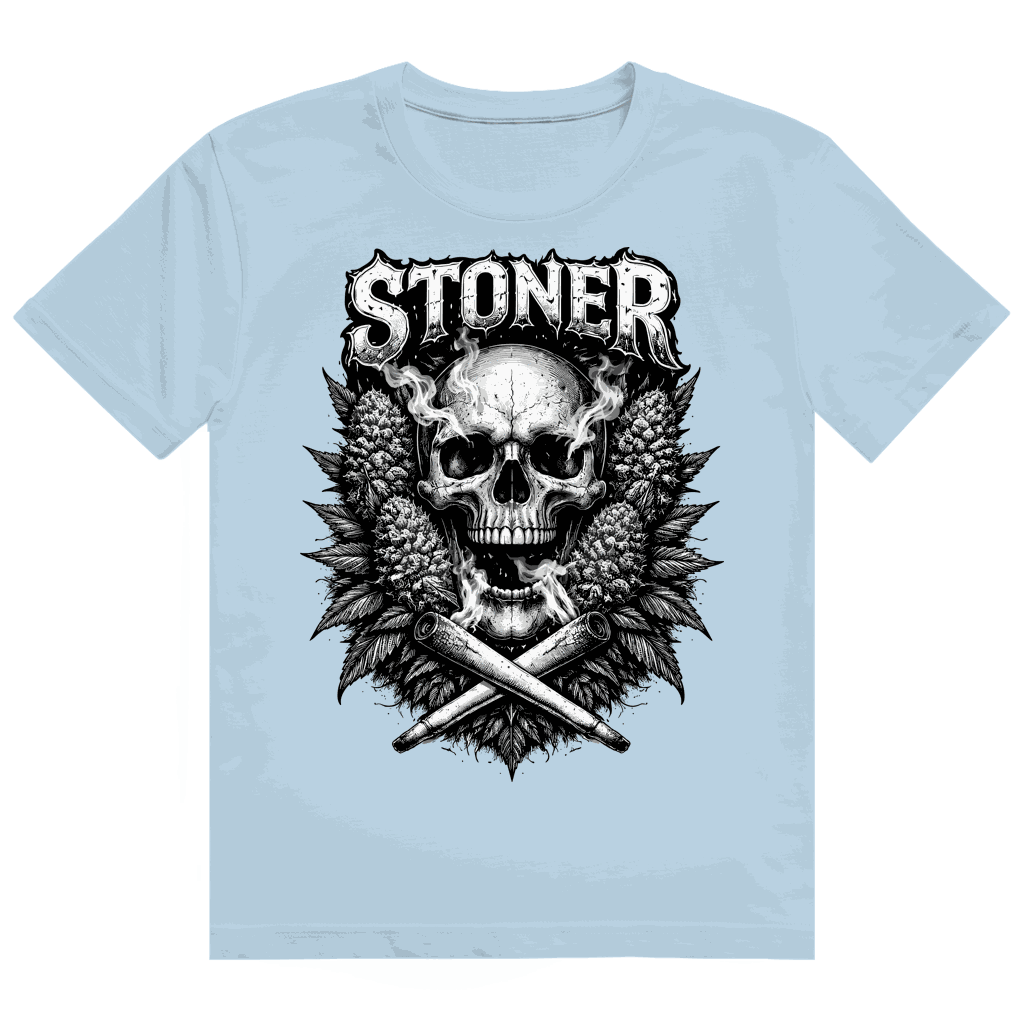 Heavy Cotton T-Shirt Stoner Skull von Division420 in modernem Tubular Fit und nachhaltiger Baumwolle