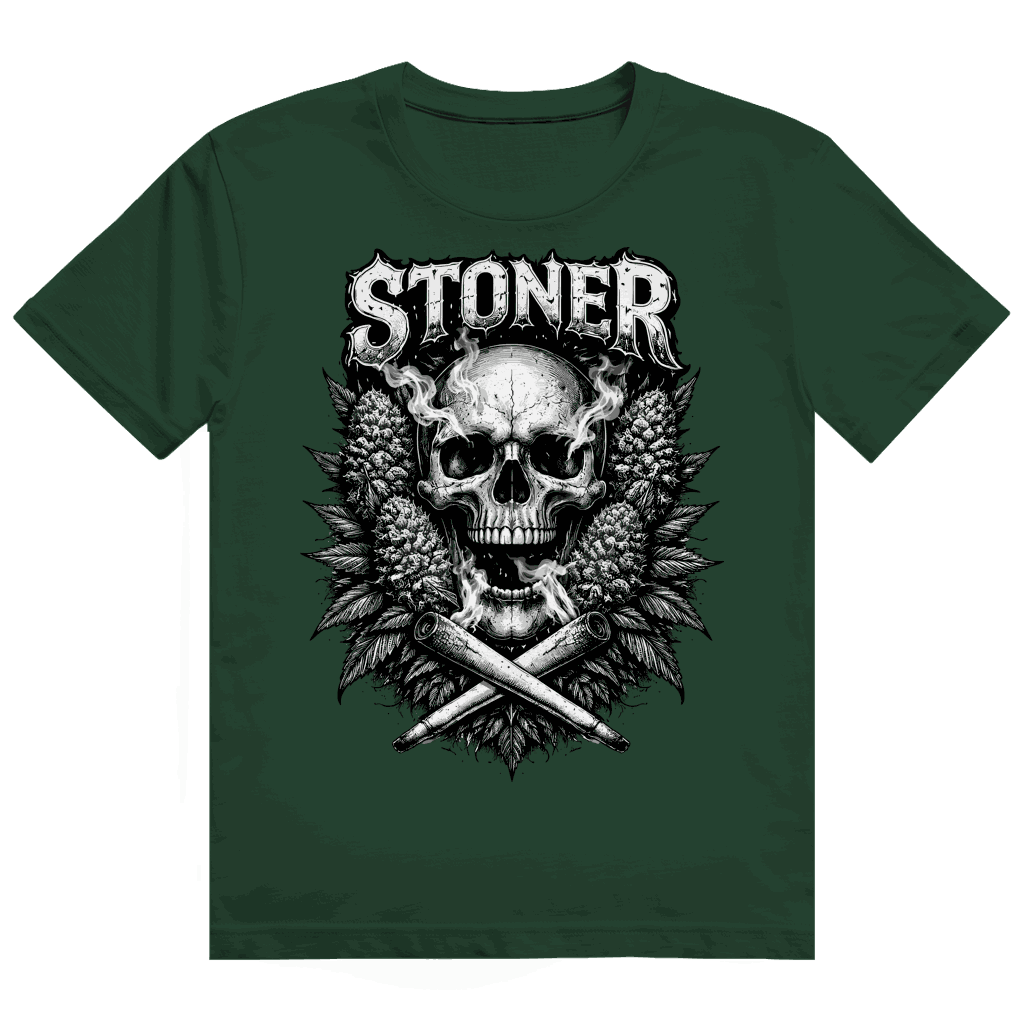 Heavy Cotton T-Shirt Stoner Skull von Division420 mit langlebigem Tubular Fit und nachhaltiger Baumwolle
