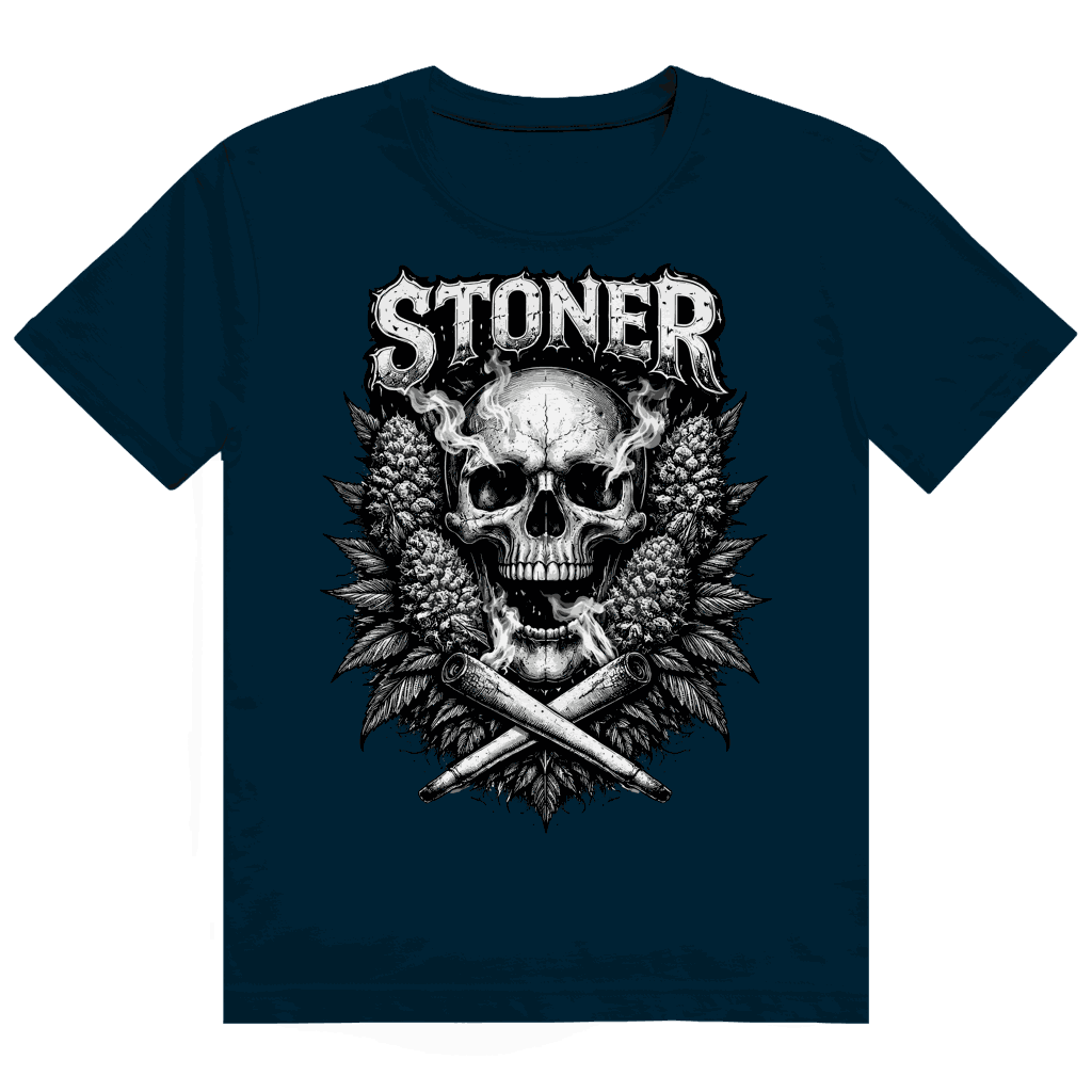 Division420 Heavy Cotton T-Shirt mit Stoner Skull Motiv und hochwertiger Baumwolle
