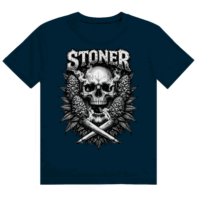 Division420 Heavy Cotton T-Shirt mit Stoner Skull Motiv und hochwertiger Baumwolle