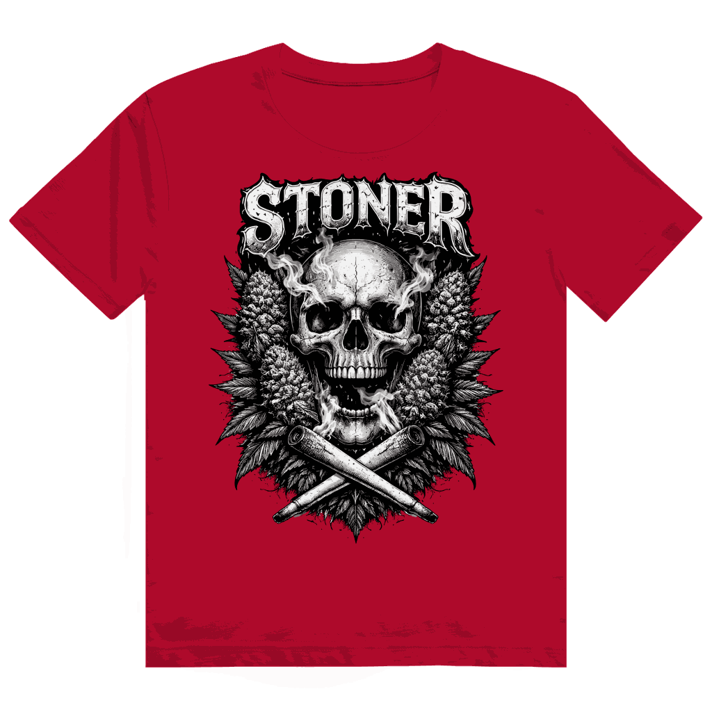 Unisex Heavy Cotton T-Shirt von Division420 mit Stoner Skull Motiv und nachhaltiger Produktion