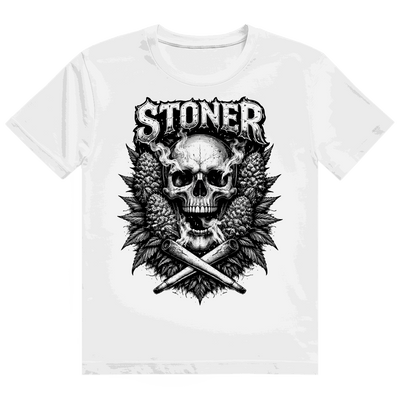 Heavy Cotton T-Shirt Stoner Skull von Division420® mit hochwertiger Baumwolle und modernem Tubular Fit