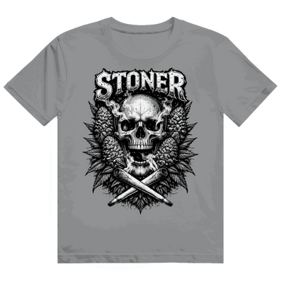 Größentabelle für Heavy Cotton T-Shirt von Division420 mit Stoner Skull Design