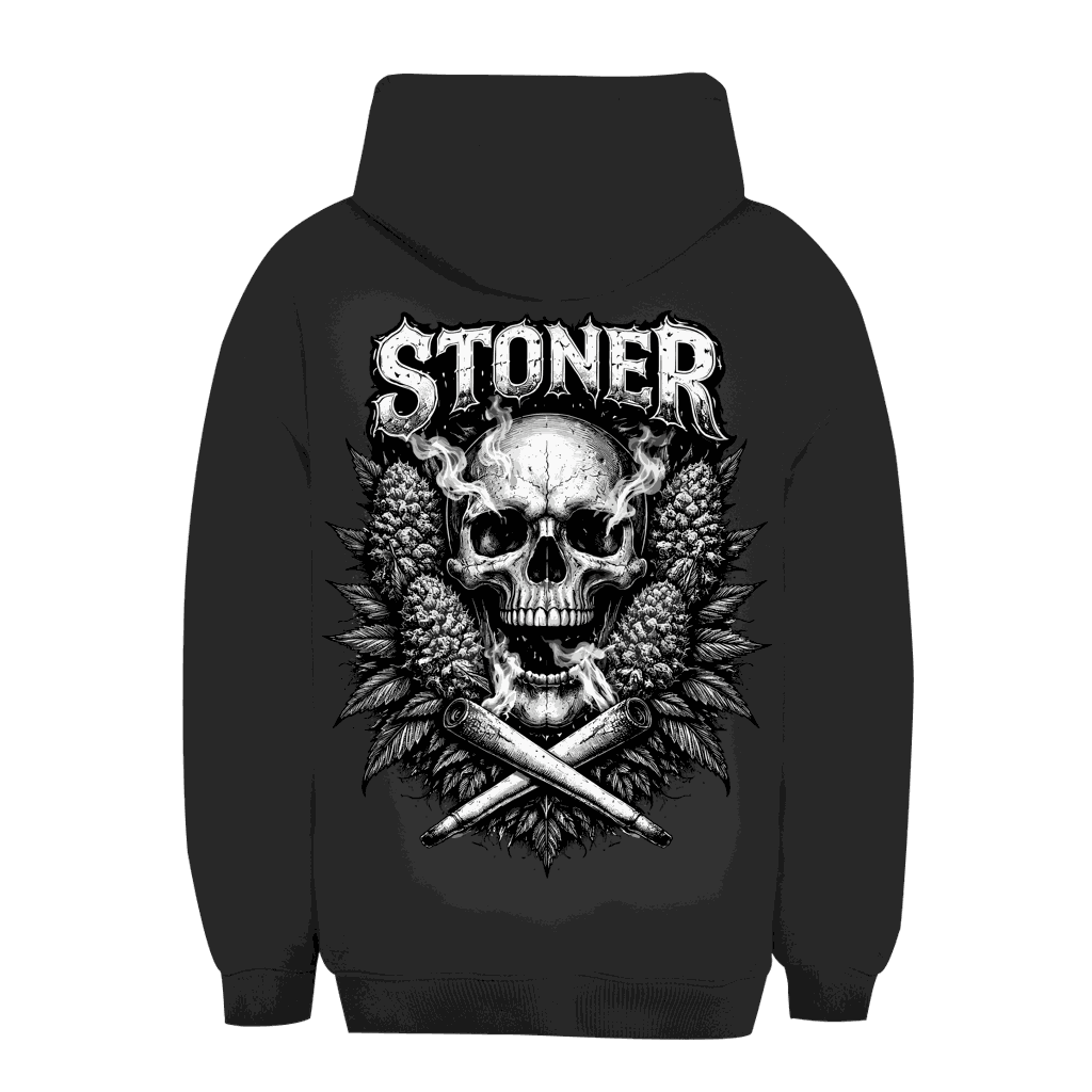 Unisex Oversize Hoodie mit Stoner Skull Design, urbaner Stil, weiche Baumwollmischung, nachhaltige Produktion, lockerer Schnitt