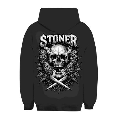 Unisex Oversize Hoodie mit Stoner Skull Design, urbaner Stil, weiche Baumwollmischung, nachhaltige Produktion, lockerer Schnitt