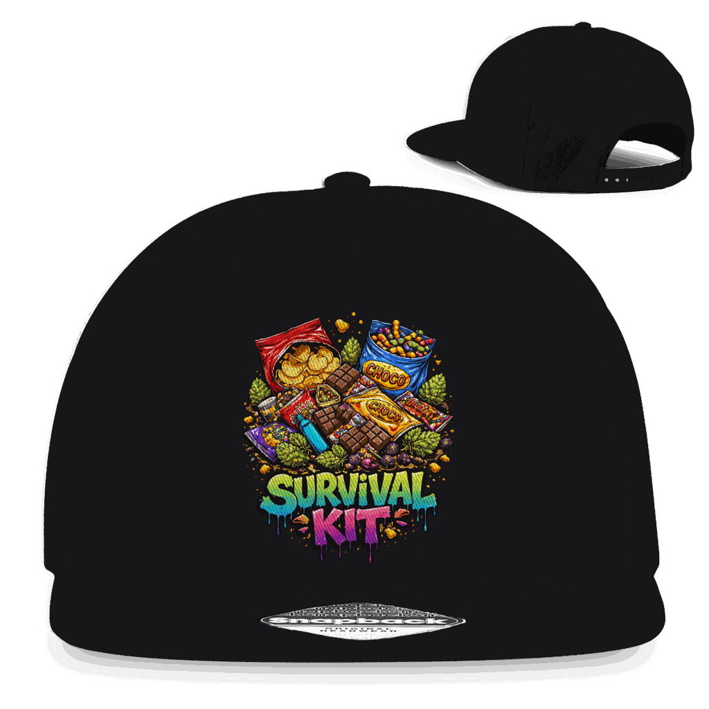 Division420 Snapback Rapper Cap aus Baumwoll-Twill mit flachem Schirm und Retro-Snapbackverschluss