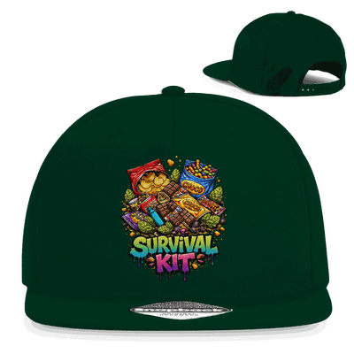 Schwarze Snapback Rapper Cap von Division420 mit flachem Schirm und Retro-Snapbackverschluss