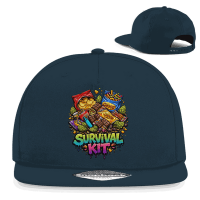Snapback Rapper Cap aus Baumwoll-Twill mit flachem Schirm und Retro-Snapbackverschluss