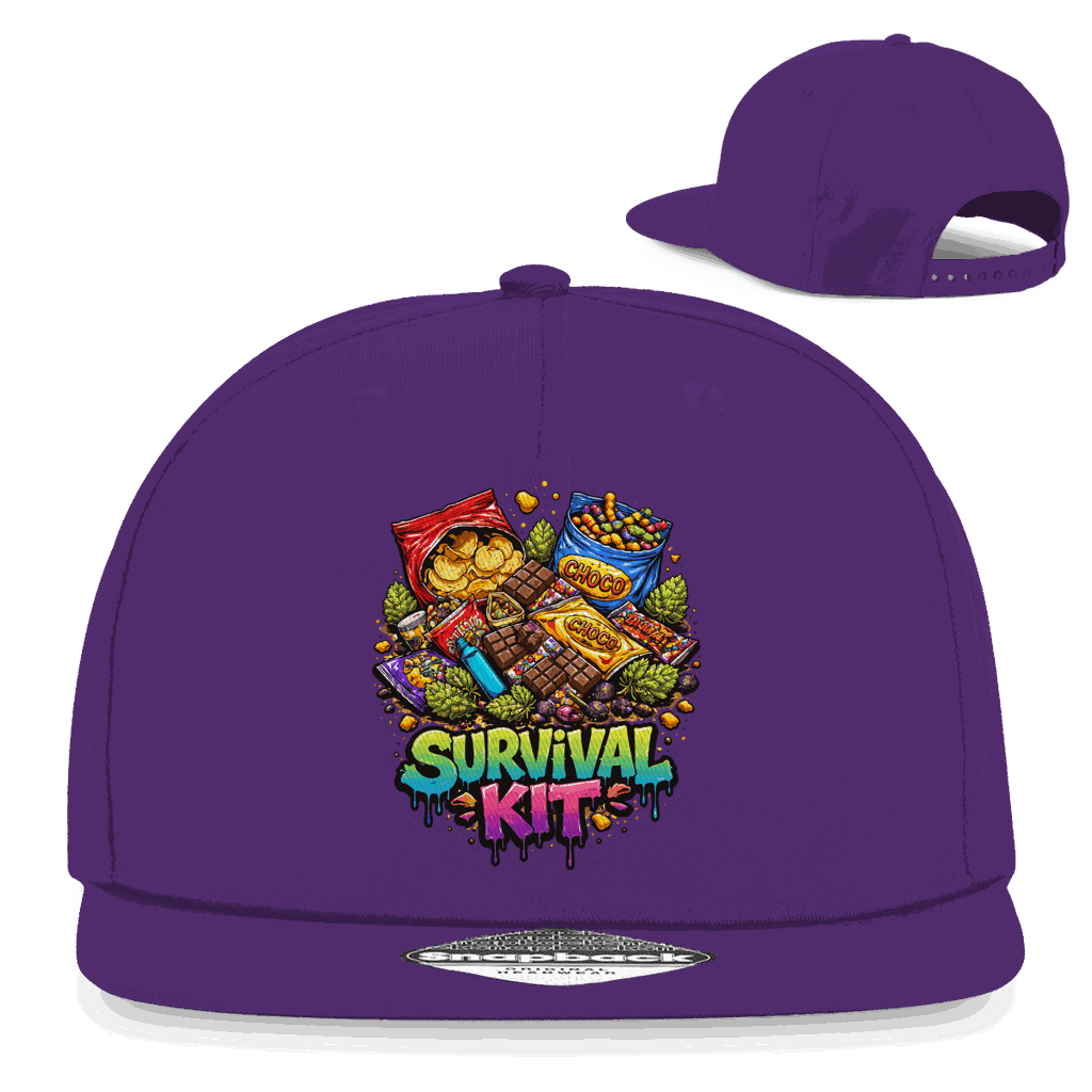 Snapback Rapper Cap von Division420 mit 5-Panel Design und flachem Schirm aus Baumwoll-Twill