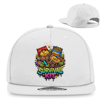 Schwarze Snapback Rapper Cap mit flachem Schirm und Division420 Logo robustes 5-Panel Design aus Baumwoll-Twill urbaner Streetwear Style
