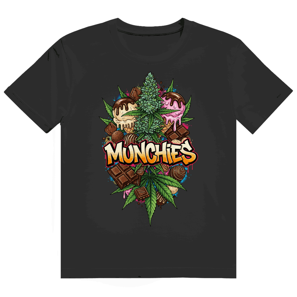 Division420 Heavy Cotton T-Shirt Sweet Munchies aus nachhaltiger Baumwolle mit modernem Tubular Fit und robustem Rippkragen