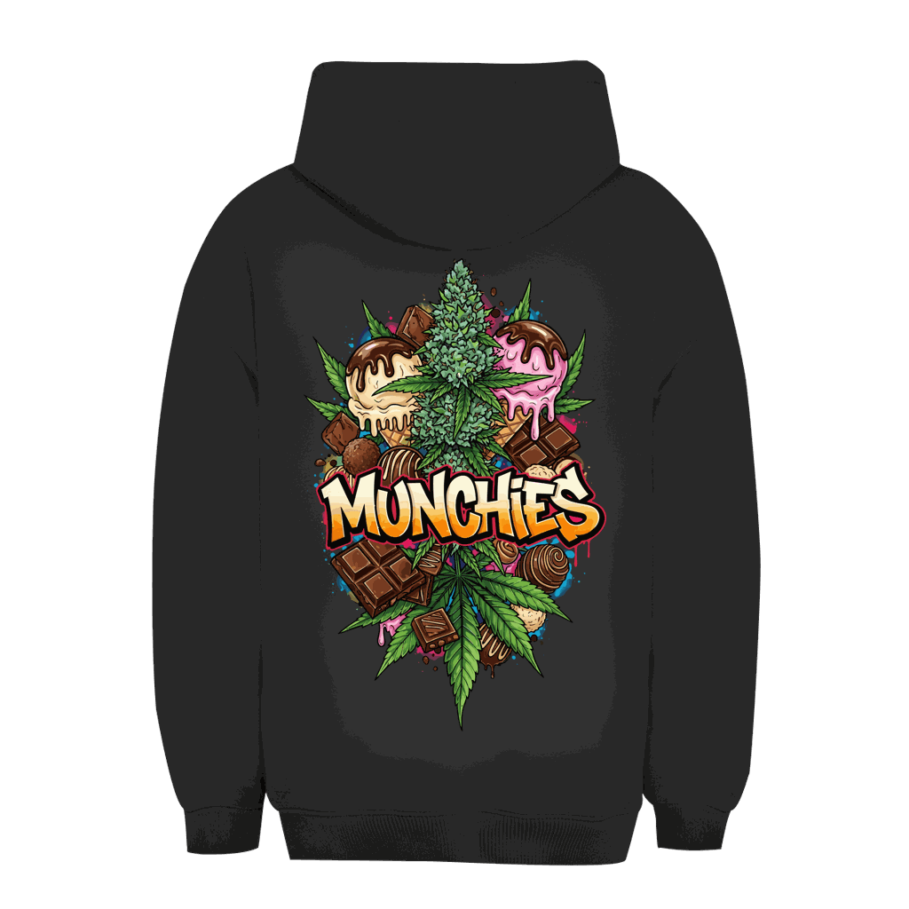 Unisex Oversize Hoodie Sweet Munchies von Division420 in urbanem Stil mit Kapuze und Kängurutasche