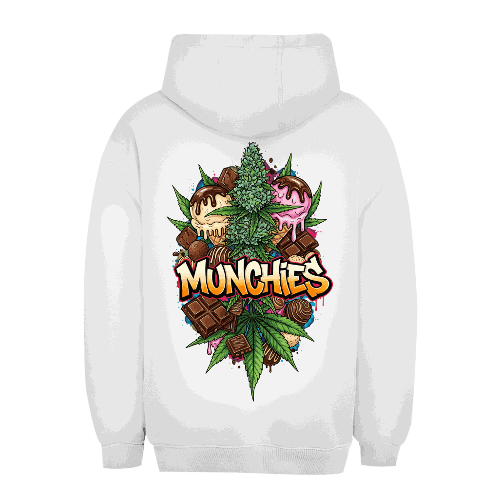 Unisex Oversize Hoodie Sweet Munchies von Division420 in urbanem Style mit Kapuze und Kängurutasche