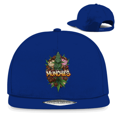 Schwarze Snapback Cap Sweet Munchies mit 5-Panel Design und Retro Snapback-Verschluss aus Baumwoll-Twill