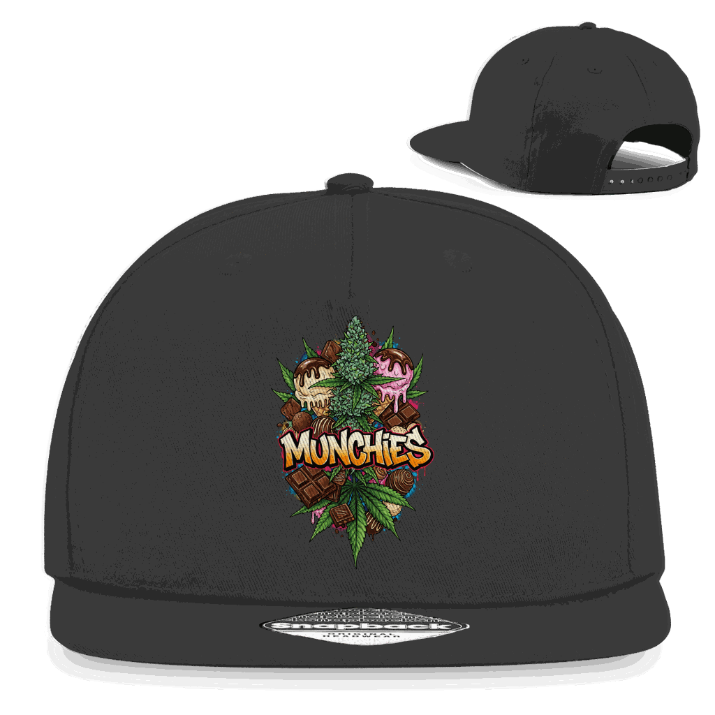 Division420 Snapback Cap Sweet Munchies aus Baumwoll-Twill mit flachem Schirm und Retro-Snapback-Verschluss