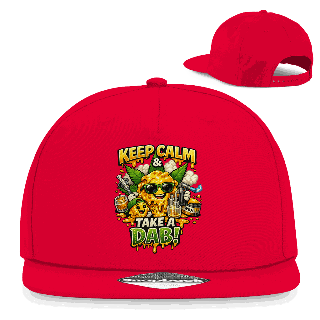 Division420 Snapback Cap in blau mit flachem Schirm und Retro Snapback-Verschluss, urbaner Streetwear-Stil