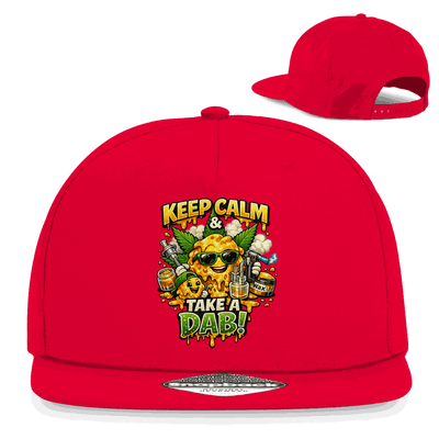 Division420 Snapback Cap in blau mit flachem Schirm und Retro Snapback-Verschluss, urbaner Streetwear-Stil