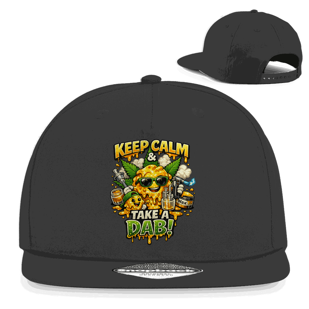Division420 Snapback Cap Take a Dab mit flachem Schirm und Retro-Verschluss aus Baumwoll-Twill