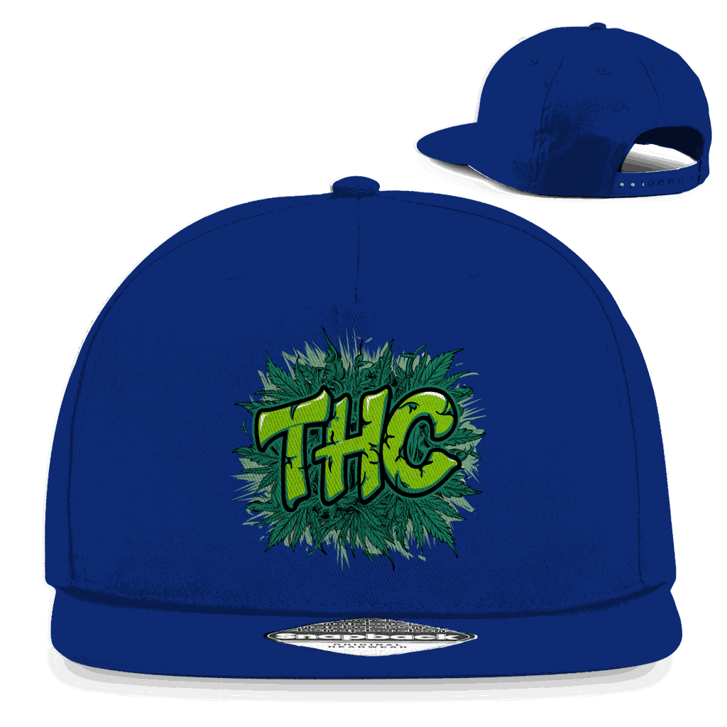Division420 Snapback Cap THC mit 5-Panel Design und Retro-Snapbackverschluss aus Baumwoll-Twill