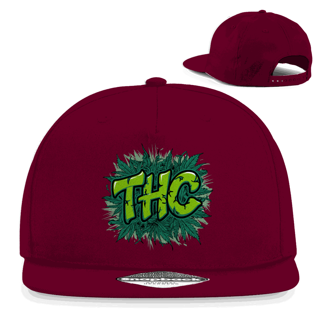Division420 Snapback Cap THC aus Baumwoll-Twill mit flachem Schirm und Retro-Snapbackverschluss
