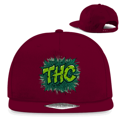 Division420 Snapback Cap THC aus Baumwoll-Twill mit flachem Schirm und Retro-Snapbackverschluss