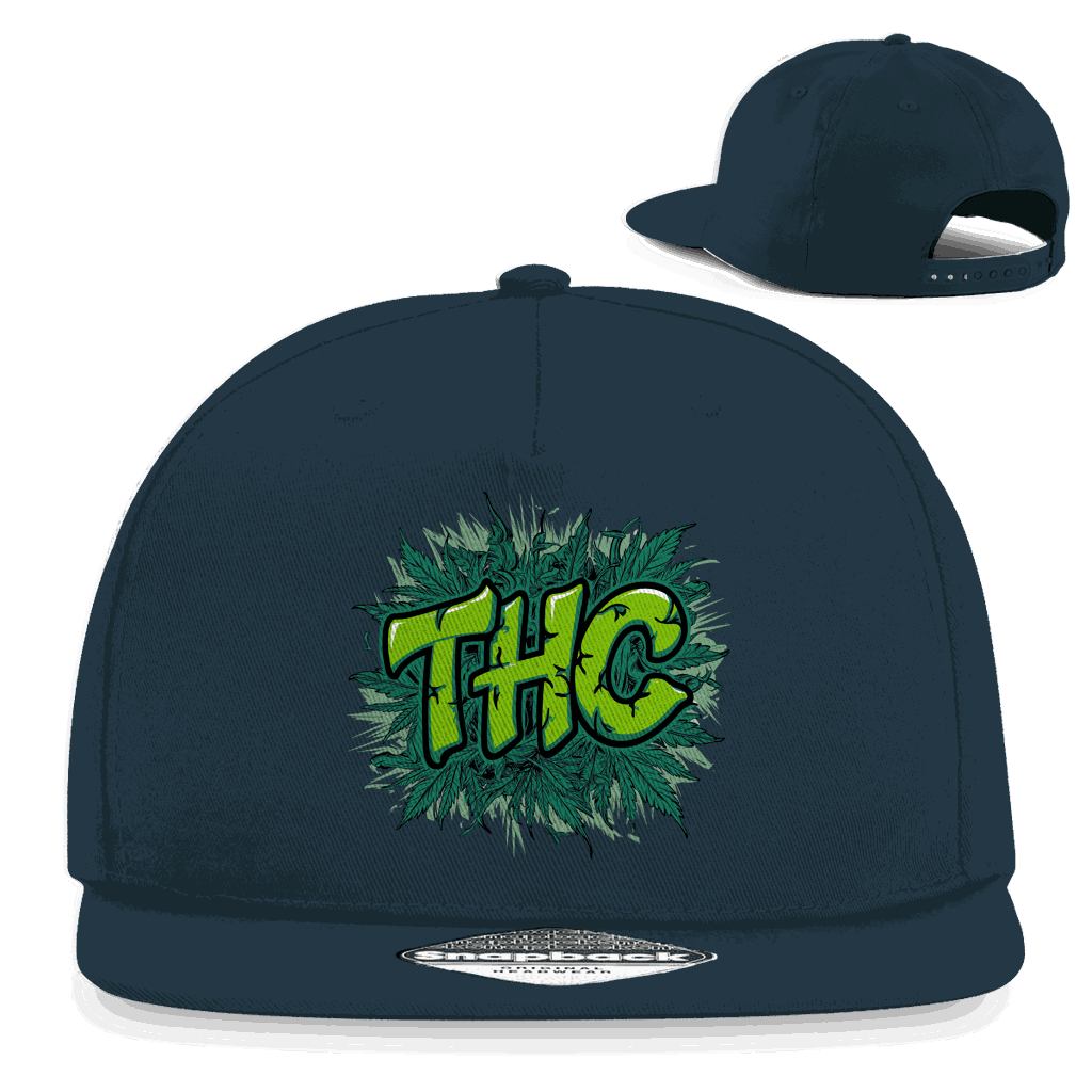Division420 Snapback Cap THC aus Baumwoll-Twill mit flachem Schirm und Retro-Snapbackverschluss