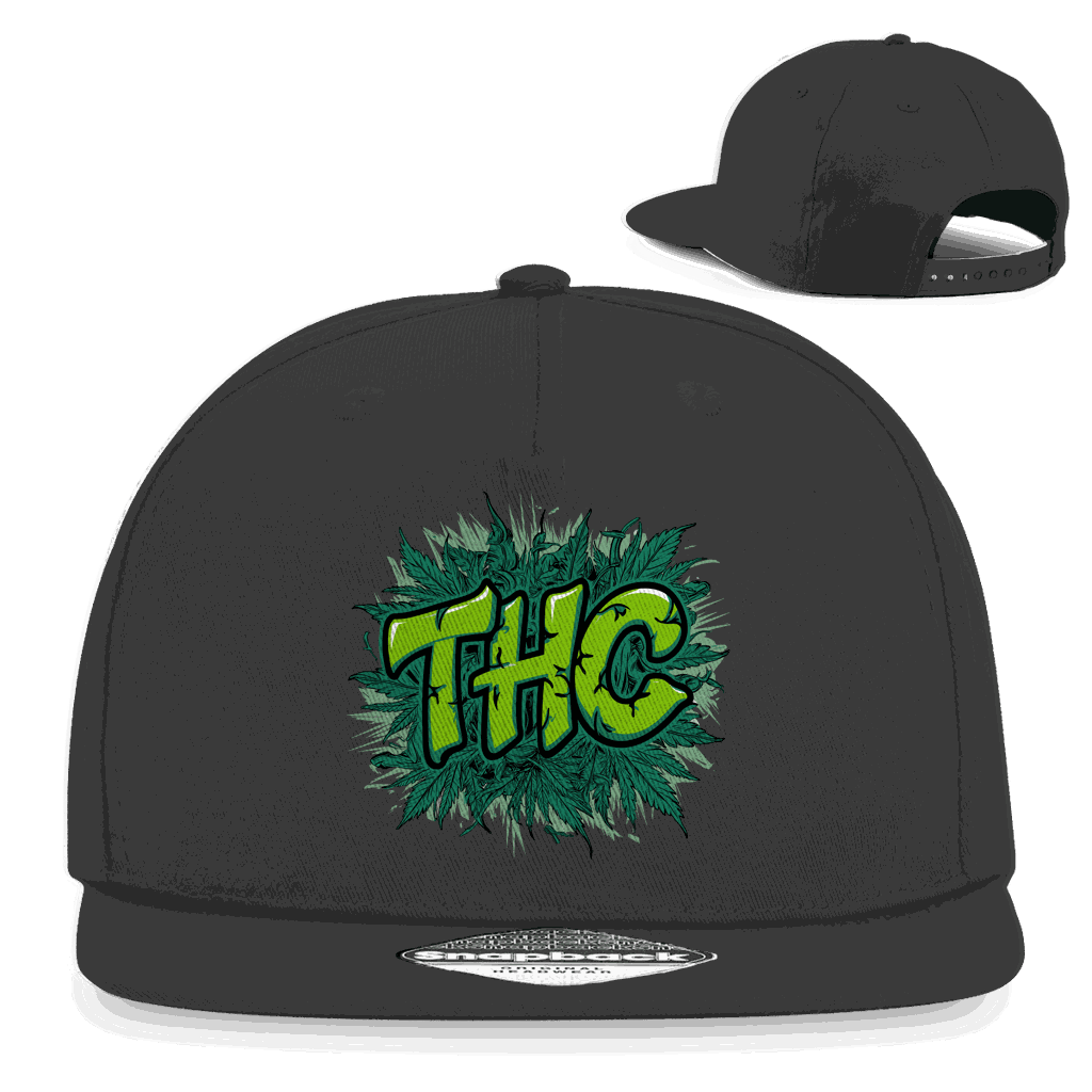 Division420 Snapback Cap THC aus Baumwoll-Twill mit 5-Panel Design und flachem Schirm in urbanem Streetwear-Stil