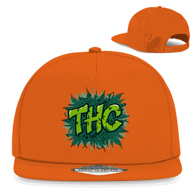Division420 Snapback Cap THC aus Baumwoll-Twill mit flachem Schirm und Retro Snapbackverschluss