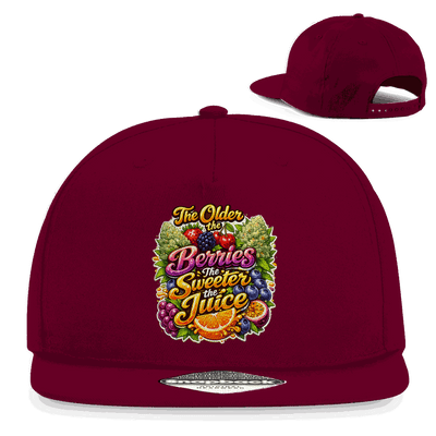 Snapback Cap Sweet Old Berries von Division420 in urbanem 5-Panel Design aus Baumwoll-Twill mit Retro-Snapback-Verschluss und flachem Schirm
