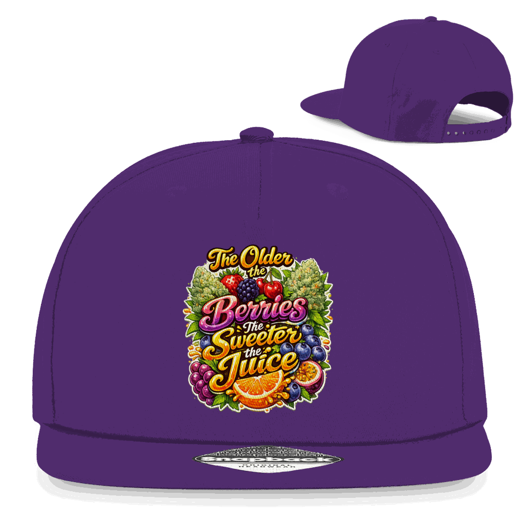 Division420 Snapback Cap Sweet Old Berries aus Baumwoll-Twill mit flachem Schirm und Retro-Verschluss