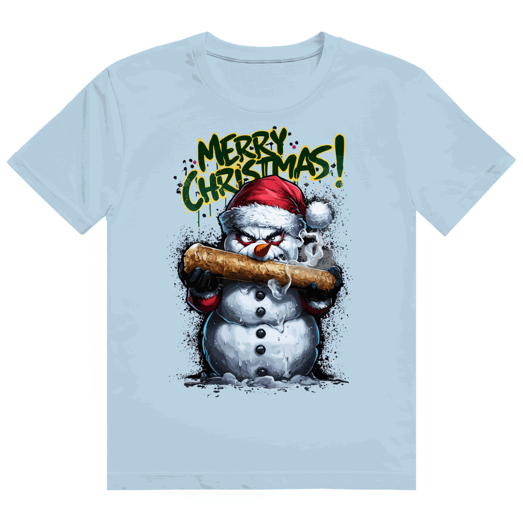 Division420 Heavy Cotton T-Shirt The Snowman aus 100% Baumwolle, stabiles, weiches Streetstyle Shirt