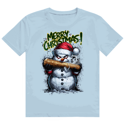 Division420 Heavy Cotton T-Shirt The Snowman aus 100% Baumwolle, stabiles, weiches Streetstyle Shirt