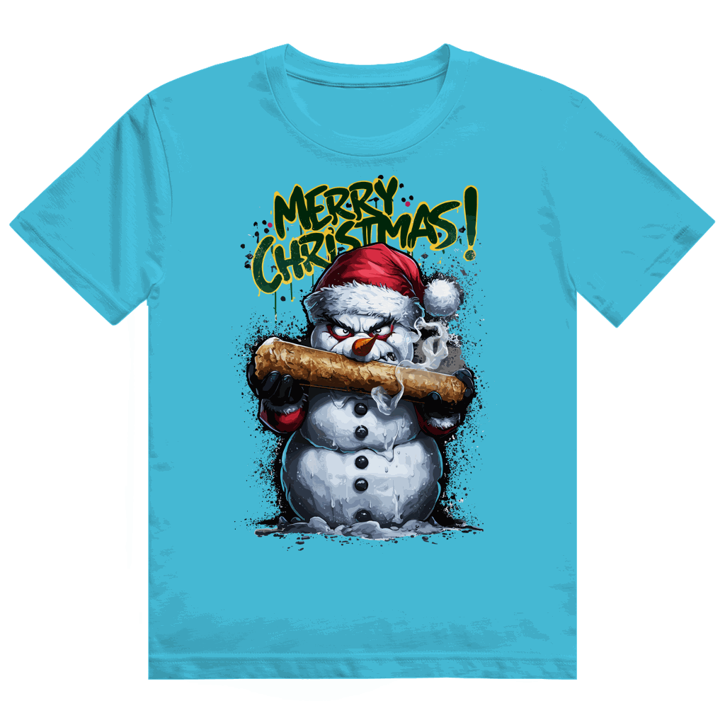 Division420 Heavy Cotton T-Shirt The Snowman aus nachhaltiger Baumwolle mit lockerem Tubular Fit und stabilem Rippkragen