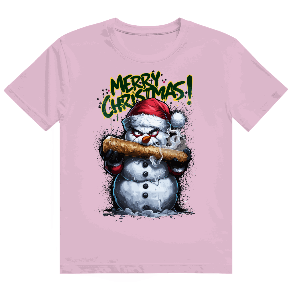 Division420 Heavy Cotton T-Shirt The Snowman weißes, nachhaltiges Streetstyle-Shirt aus 100% Baumwolle mit modernem Tubular Fit