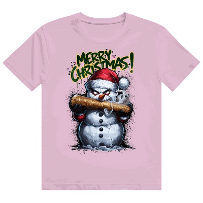 Division420 Heavy Cotton T-Shirt The Snowman weißes, nachhaltiges Streetstyle-Shirt aus 100% Baumwolle mit modernem Tubular Fit