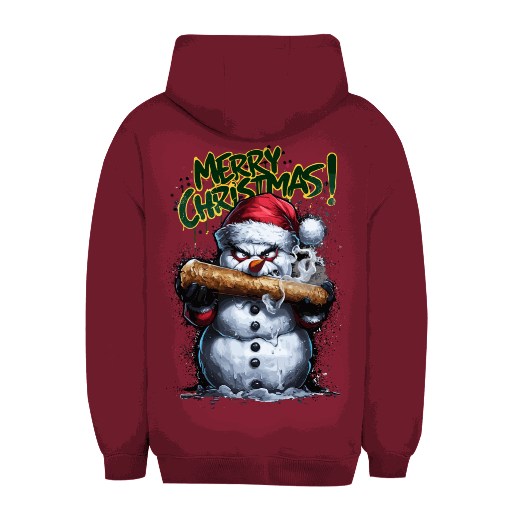 Unisex Oversize Hoodie The Snowman von Division420 in urbanem Stil mit Kapuze und Kängurutasche