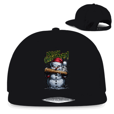 Division420 Snapback Rapper Cap The Snowman aus Baumwoll-Twill mit flachem Schirm und Retro Snapbackverschluss